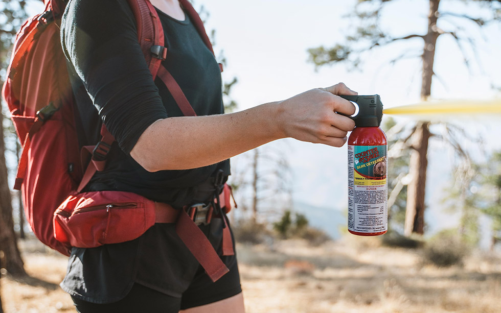 bear spray is essential when backpacking with dogs in bear country.
